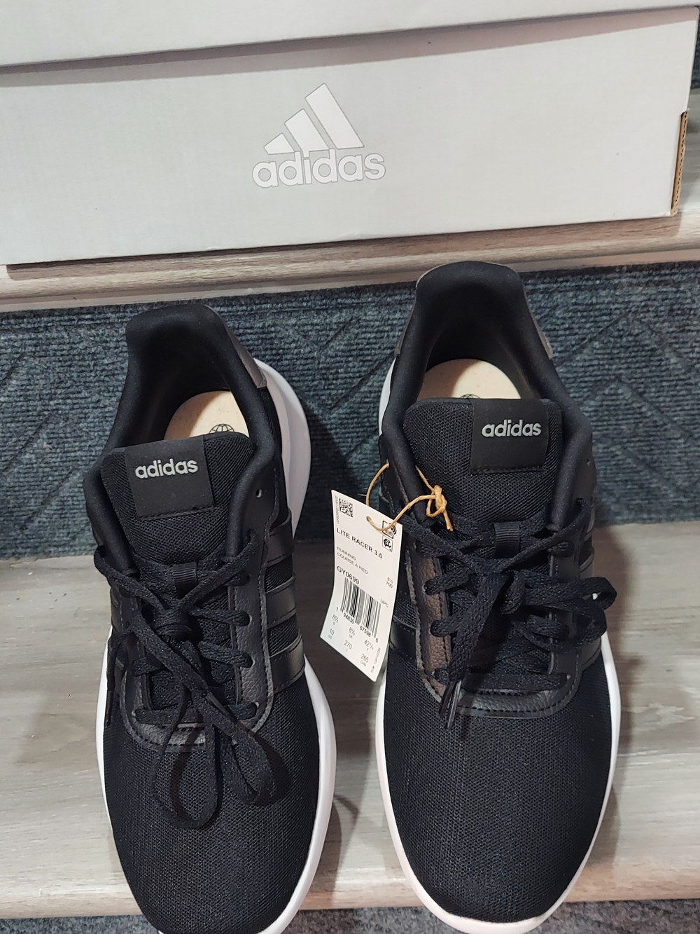 adidas Black & White Lightweight Sneakers